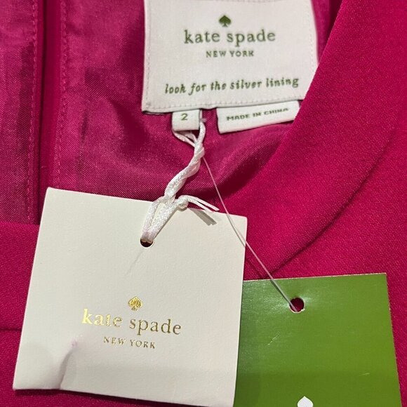Kate Spade Scallop Shift Demi Dress Lined Half Sleeve Sweetheart Fuschia Pink - Picture 9 of 11